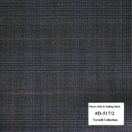 D-517/2 Vercelli - Vải Suit 95% Wool - Tím Caro